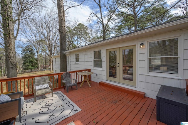 deck with french doors