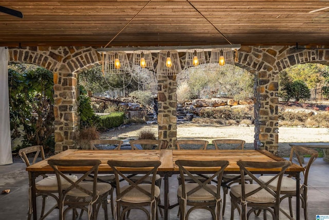 view of patio with outdoor dining area