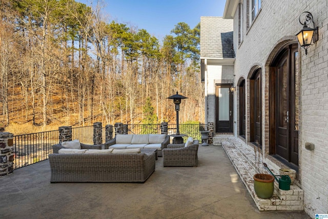 view of patio featuring an outdoor hangout area