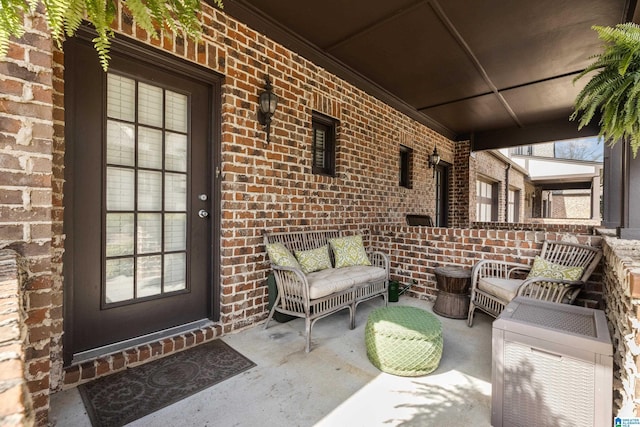 view of patio featuring a porch