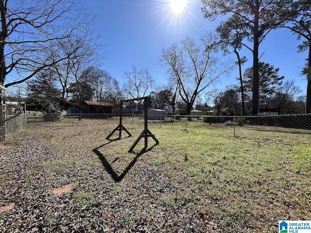 view of yard featuring fence