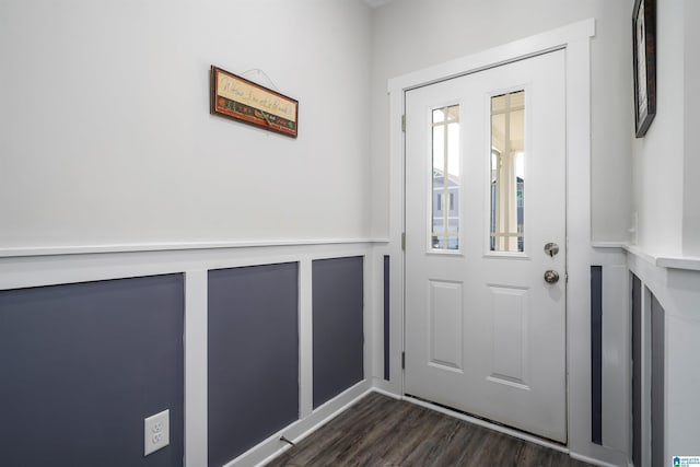 entryway featuring dark wood-style floors