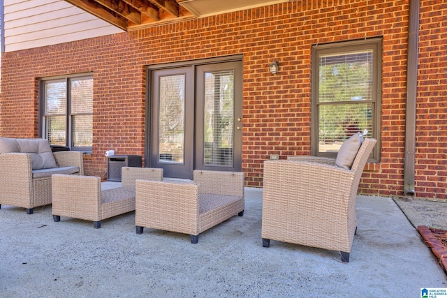 view of patio with an outdoor living space