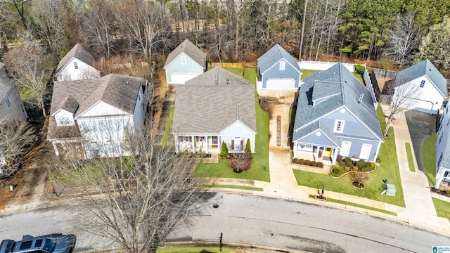 drone / aerial view with a residential view