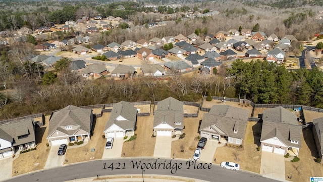 bird's eye view with a residential view