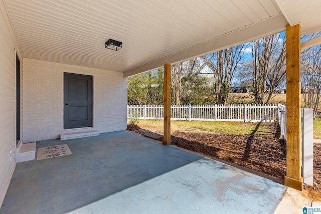 view of patio with fence