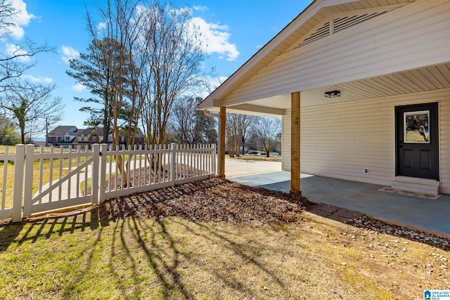 view of yard with fence