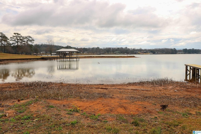 water view with a gazebo