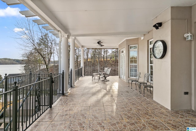 view of patio featuring a porch