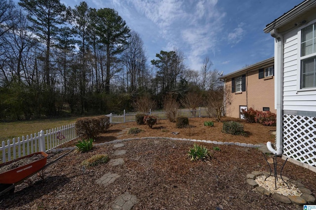 view of yard featuring fence