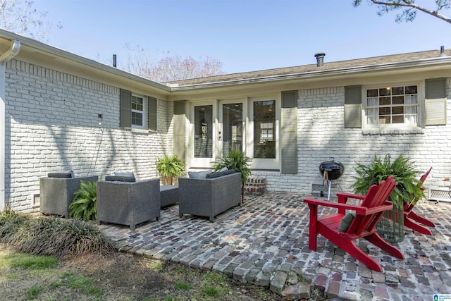 view of patio with an outdoor living space