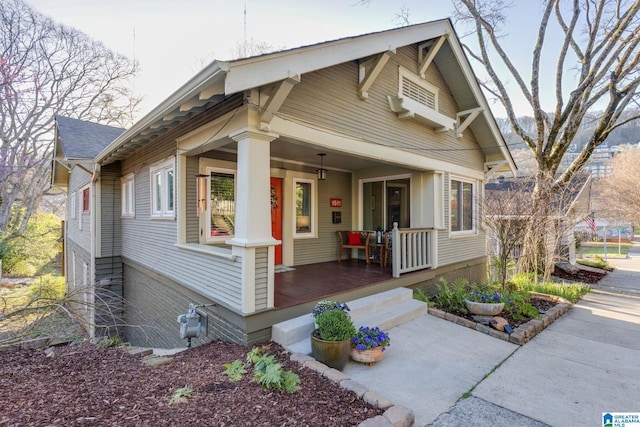 bungalow-style home featuring a porch