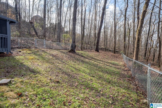 view of yard featuring fence