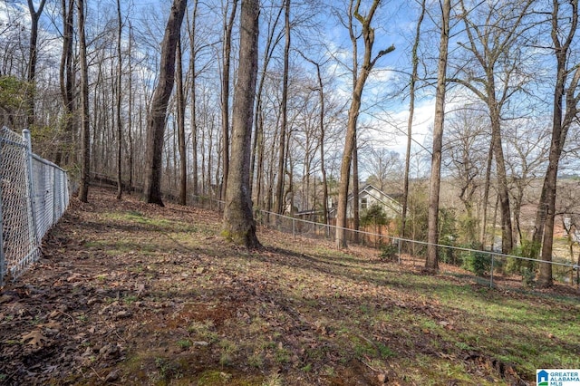 view of yard with fence