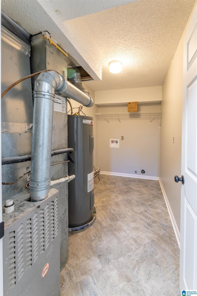 utility room with water heater