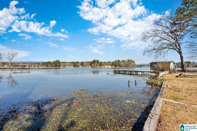 view of water feature featuring a boat dock