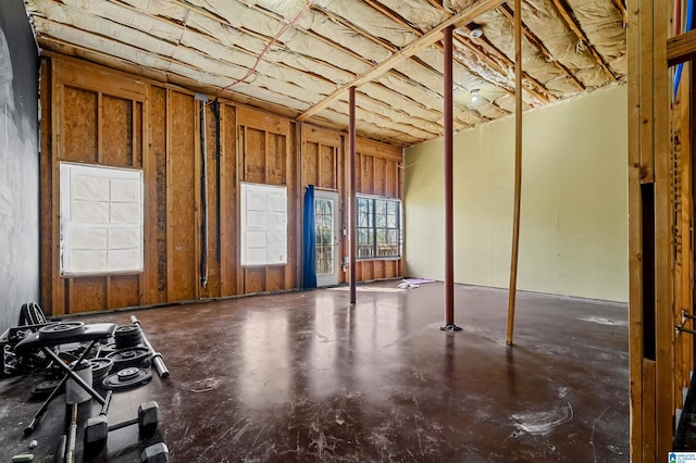 interior space with concrete floors