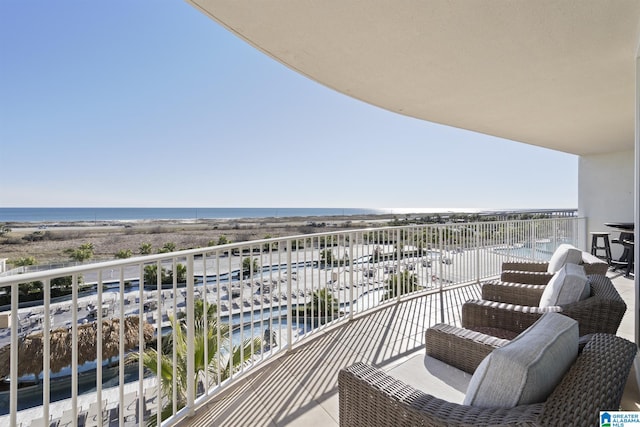 balcony with a water view