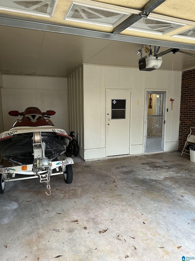 garage featuring a garage door opener