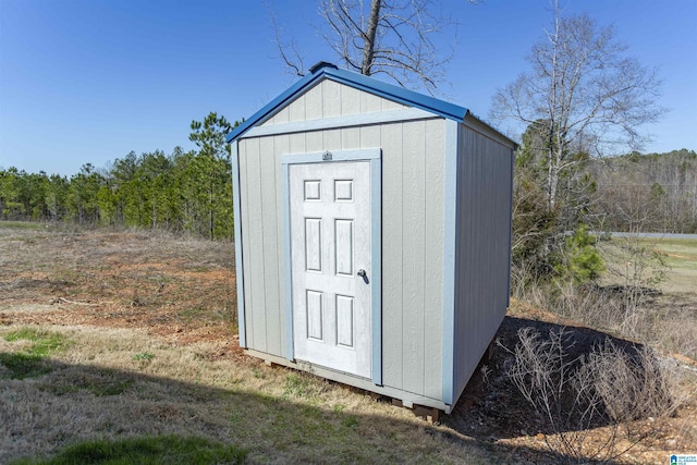 view of shed