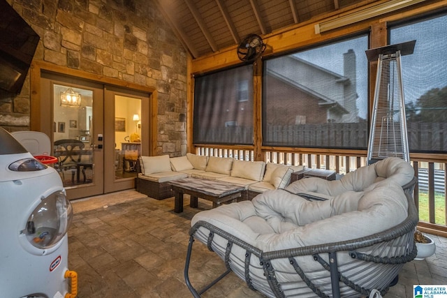 view of patio / terrace with an outdoor living space and french doors