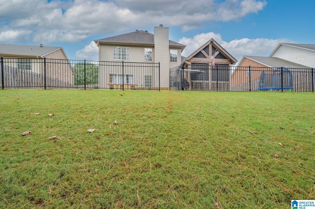 view of yard with fence