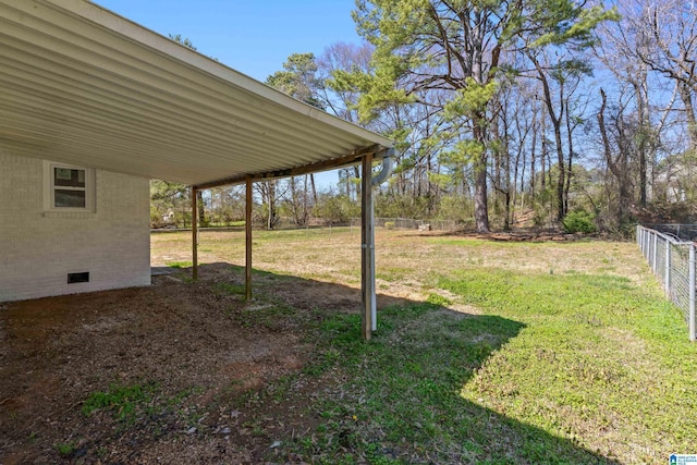 view of yard featuring fence