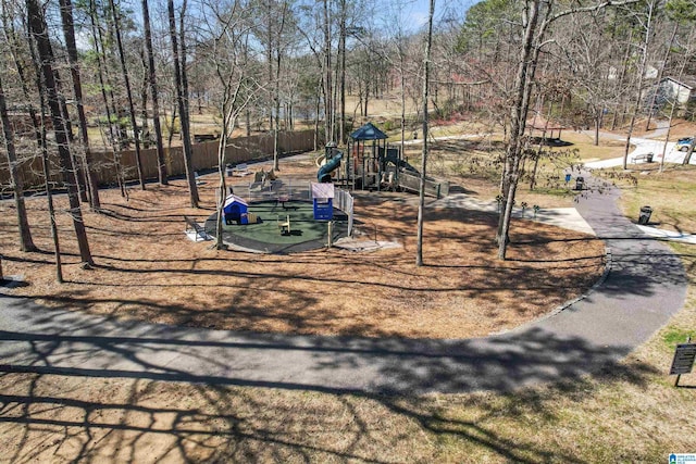 community play area with fence