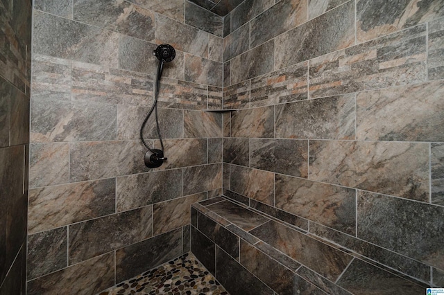 interior space with tiled shower