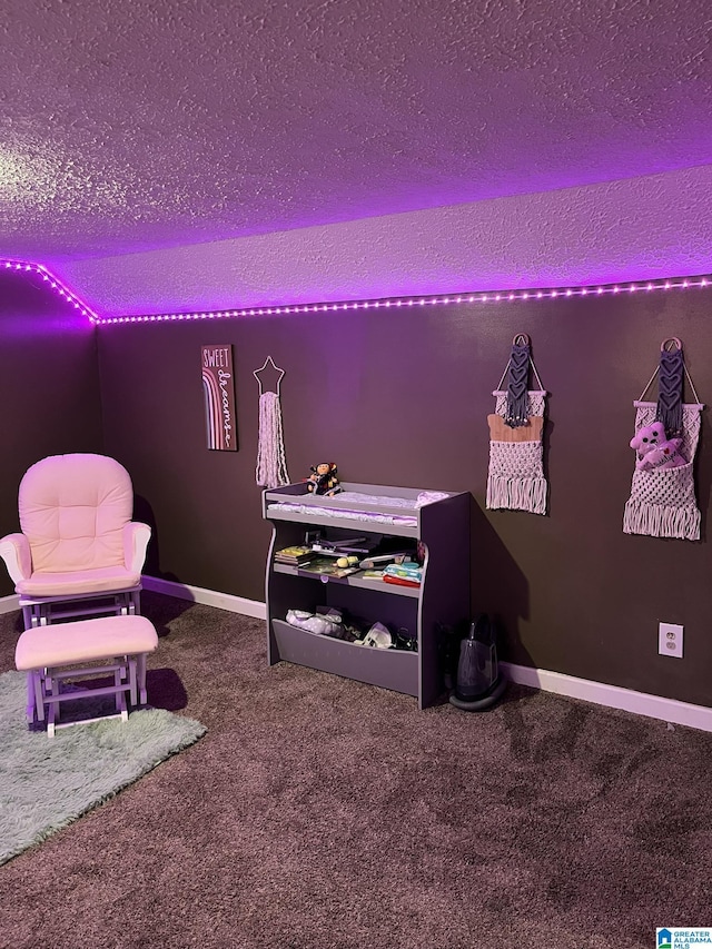 interior space featuring baseboards and a textured ceiling
