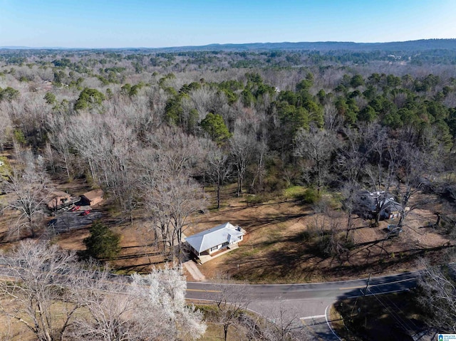 drone / aerial view with a forest view