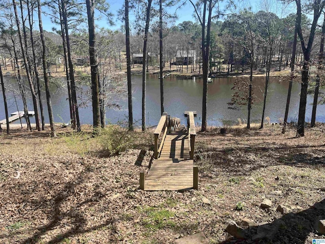 view of water feature featuring a dock