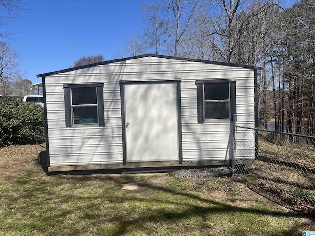 view of shed