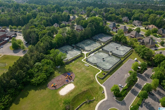 aerial view with a residential view