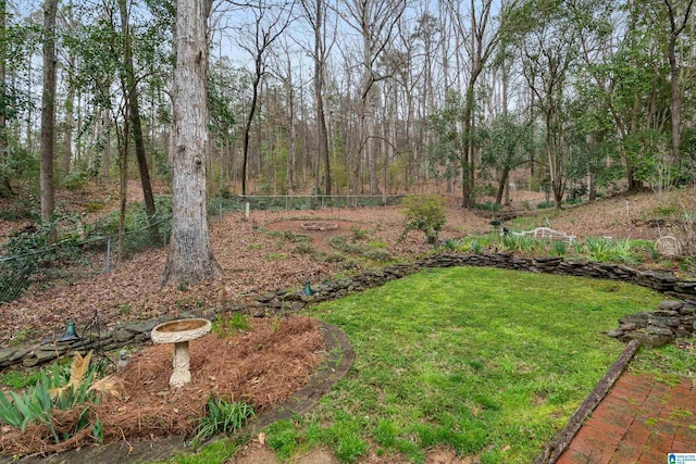 view of yard with fence