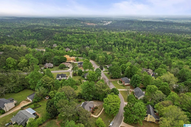 bird's eye view with a view of trees