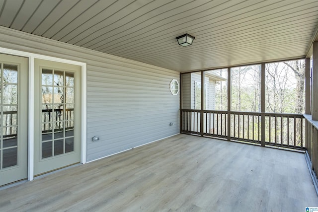 view of unfurnished sunroom