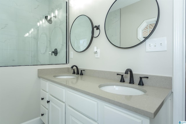 full bath featuring a sink and double vanity