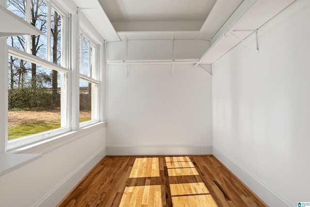 spacious closet with wood finished floors