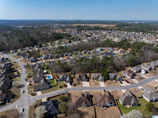 birds eye view of property with a residential view