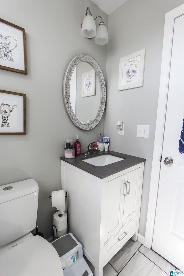 bathroom featuring toilet and vanity