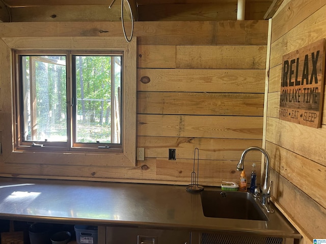 55 Landing Chase, Wedowee, AL 36278 - kitchen view of wood walls and a sink