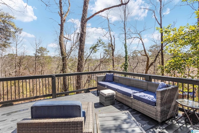 deck featuring an outdoor hangout area