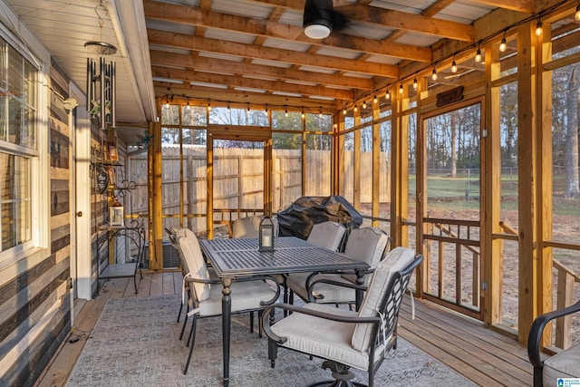 view of unfurnished sunroom