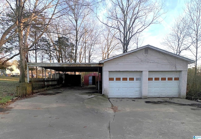 garage featuring a detached garage