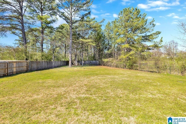 view of yard featuring fence