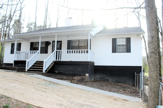 view of front of property with a porch