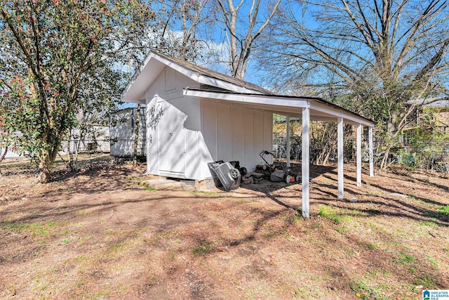 view of shed