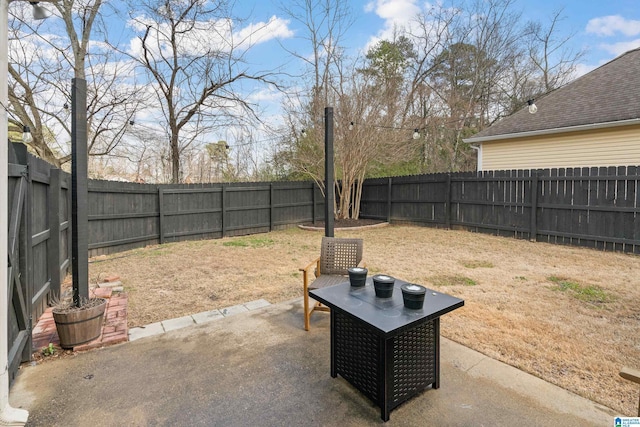 exterior space featuring a fenced backyard