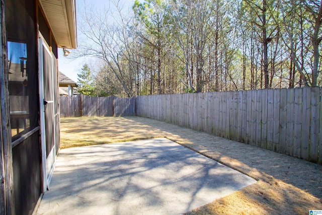 view of patio featuring a fenced backyard